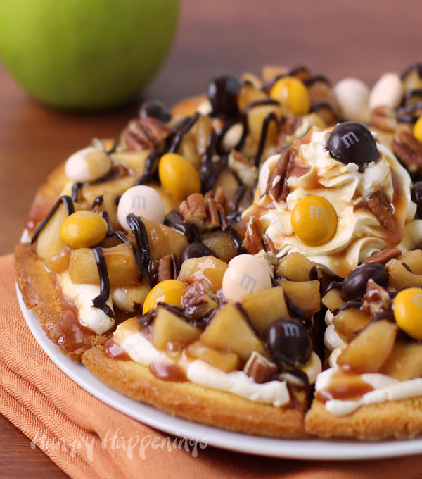 \"cake-mix-dessert-nachos-topped-with-chocolate-caramel-apples-pecan-pie-mms-\"